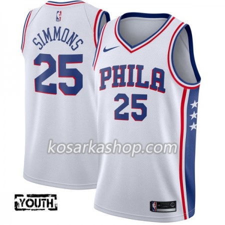 Dres Philadelphia 76ers Ben Simmons 25 Nike 2017-18 Bijela Swingman - Dječji